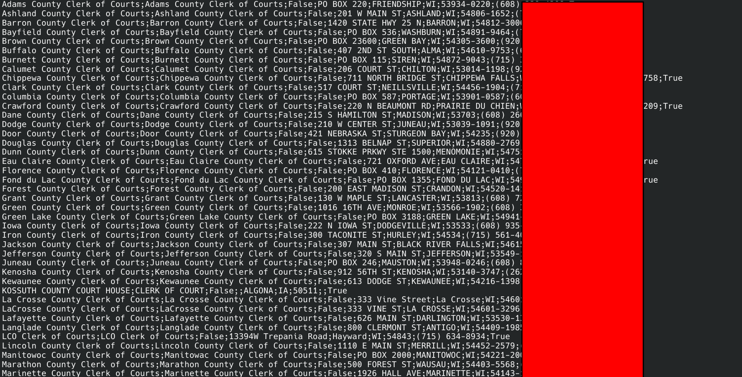WIBondAgencies.txt with phone numbers censored